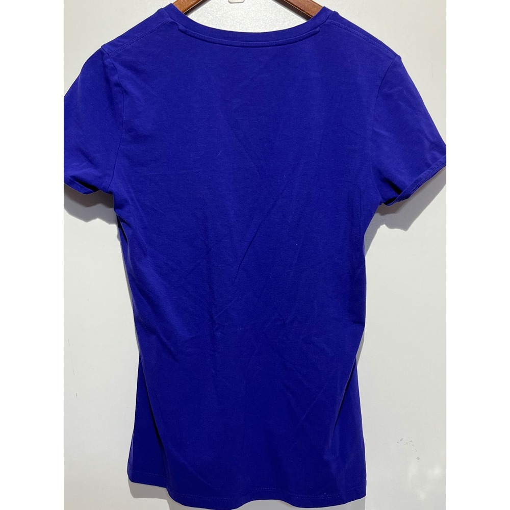 Calvin Klein Performance Womens Cobalt Blue Quick Dry V-Neck T-Shirt Size M - Picture 6 of 9